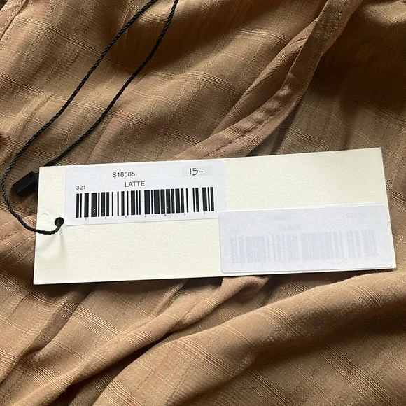 4/$24 NWT Mustard Seed 'Latte' pleated ruched tiered v-neck 3/4 sleeve dress szS - Picture 9 of 11